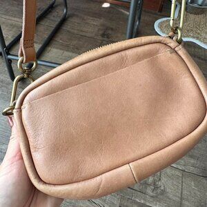 Madewell Leather Carabiner Mini Crossbody Bag, Beige/Tan